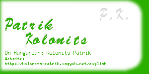 patrik kolonits business card